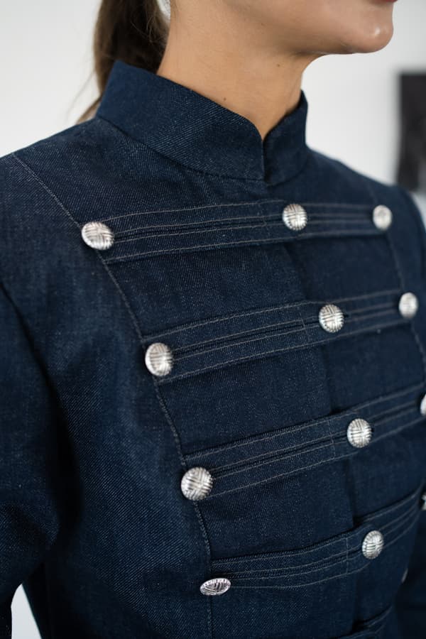 Napoleon Jacket из итальянского денима - Синий
