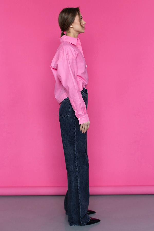 Джинсы палаццо WIDE LEG из итальянского хлопка премиального качества Candiani - графитовый серый