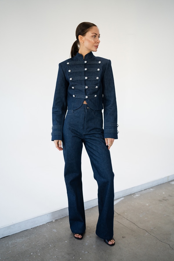 Napoleon Jacket из итальянского денима - Синий