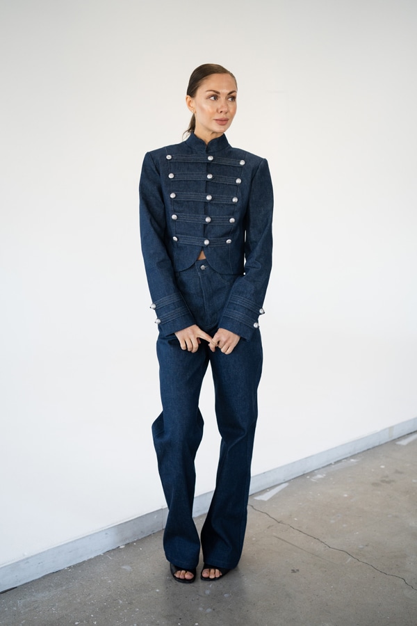 Napoleon Jacket из итальянского денима - Синий