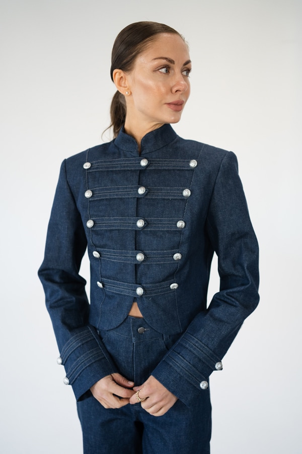 Napoleon Jacket из итальянского денима - Синий