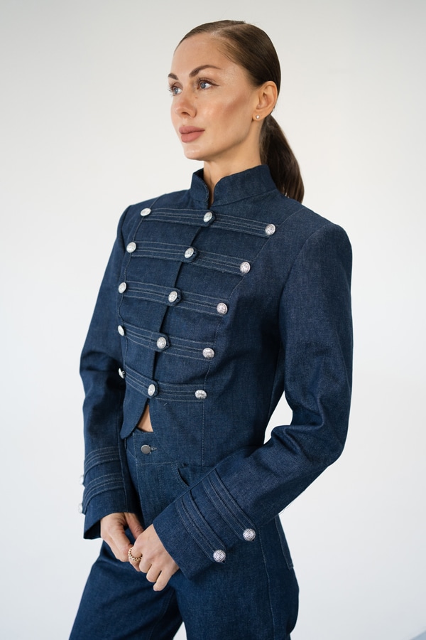 Napoleon Jacket из итальянского денима - Синий